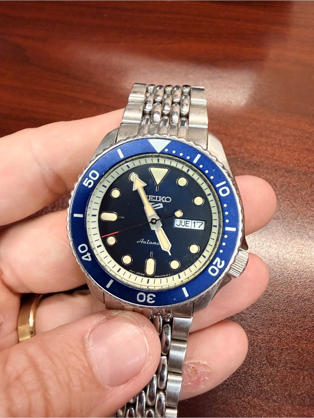 Seiko 5 Sports Automatic – Blue Bezel
4R36-07F0 - upgraded bracelet